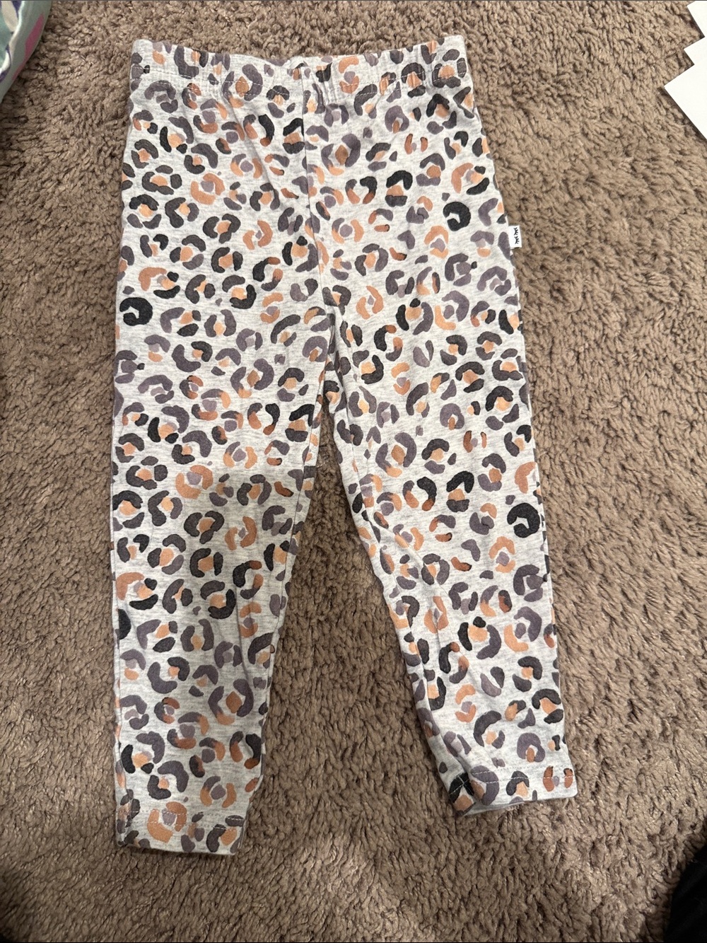 Little Sleepies Leopard Print Knit Leggings in Gray, Tan & Black